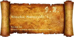 Voszka Manszvét névjegykártya
